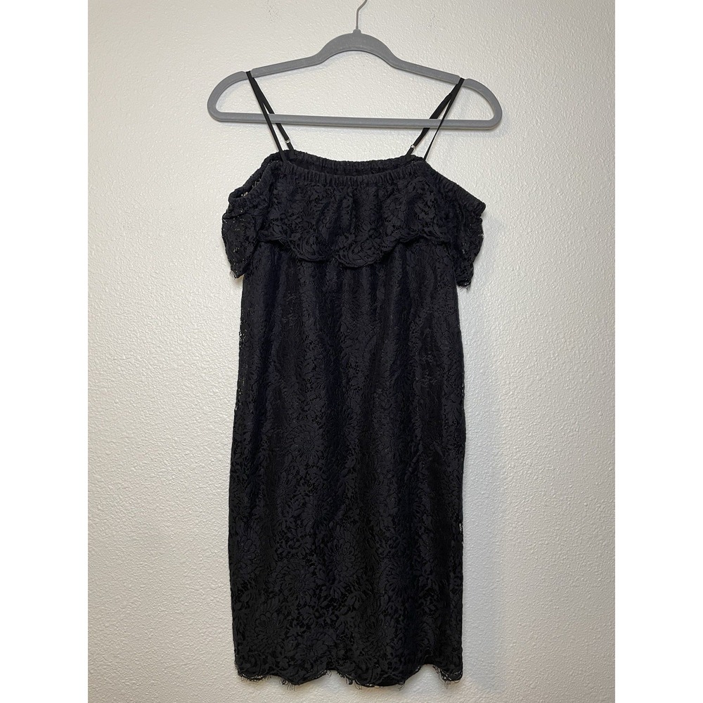 Madewell Dusk Lace Off‎ the Shoulder Black Dress Size 10 Style F9714 Lace